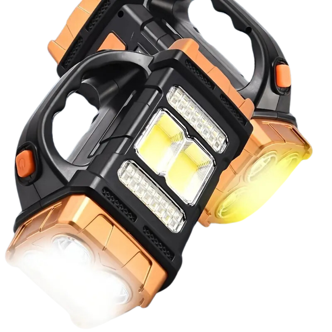 4-in-1 Emergency Flashlight – Solar Powered with Built-in Power Bank