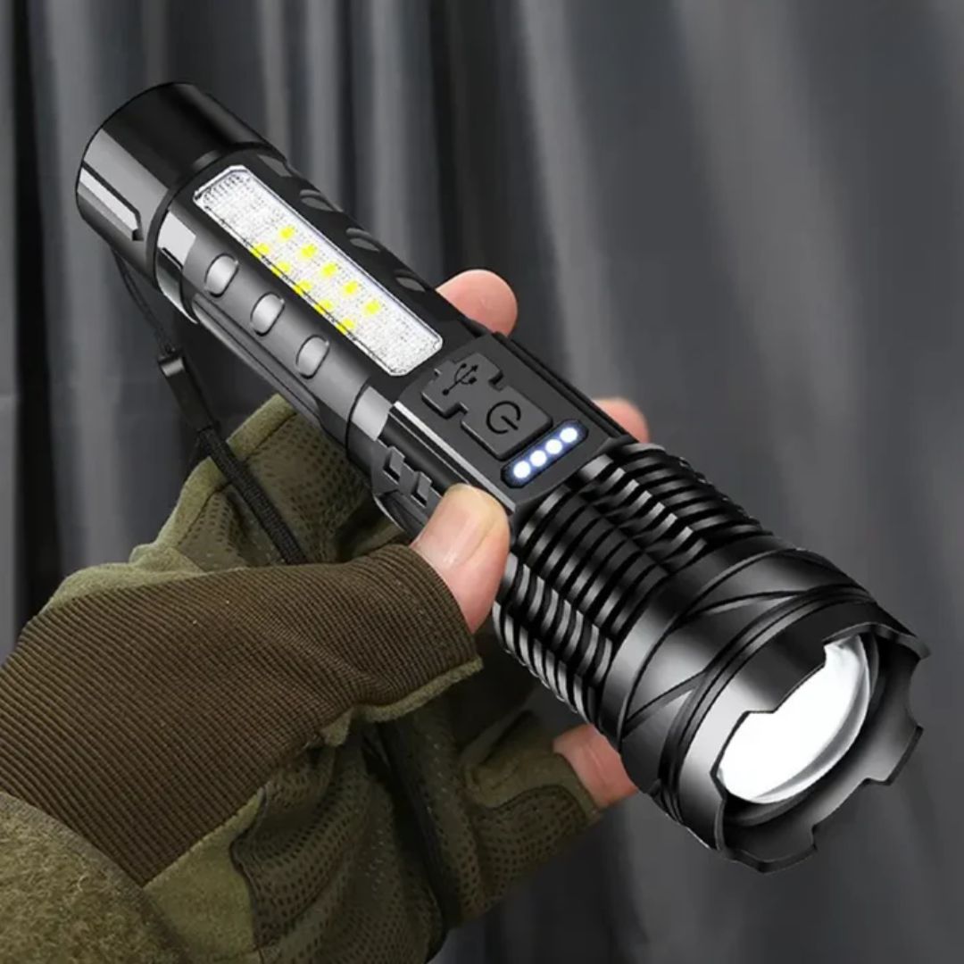 Military-Grade Tactical Flashlight – 5000 Lumens, USB Rechargeable
