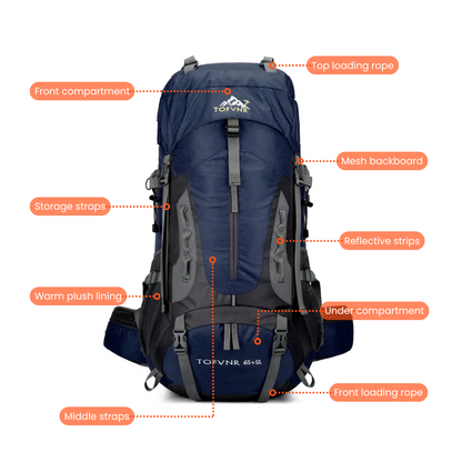 Waterproof 60L Outdoor Backpack – Durable & Spacious for Hiking & Travel