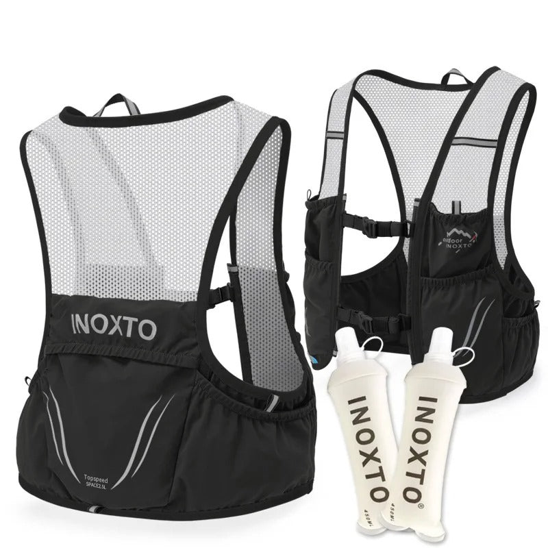 Trail Running Hydration Vest – Includes 2 Soft Flasks