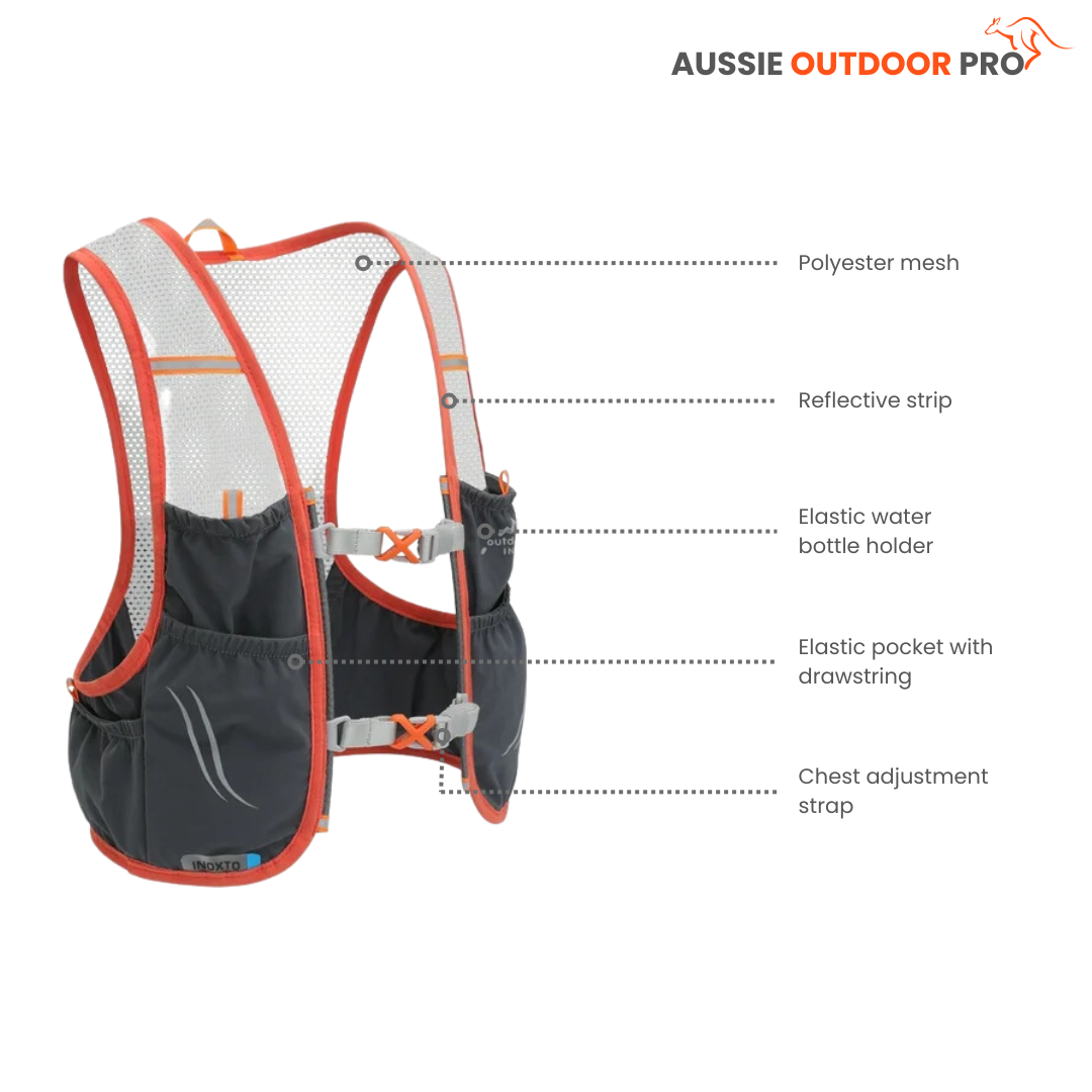 Trail Running Hydration Vest – Includes 2 Soft Flasks