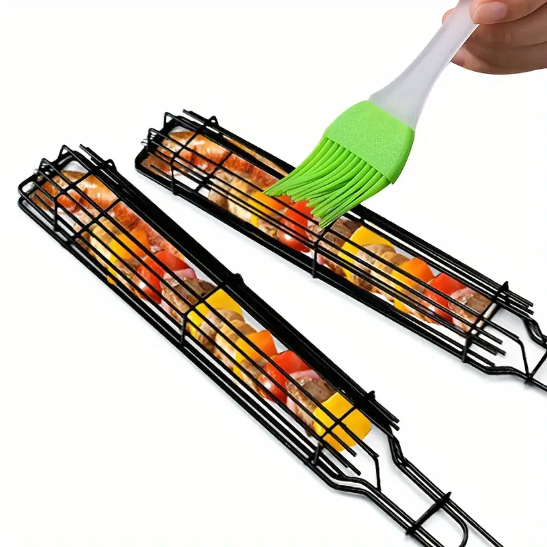 BBQ Grill Basket – Kebab & Vegetable Skewer Grill Tool