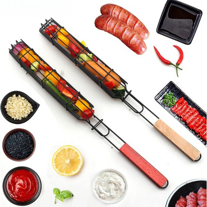 BBQ Grill Basket – Kebab & Vegetable Skewer Grill Tool