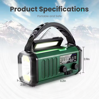 Professional Emergency Radio – Solar & Hand-Crank Powered – Essential for Emergencies