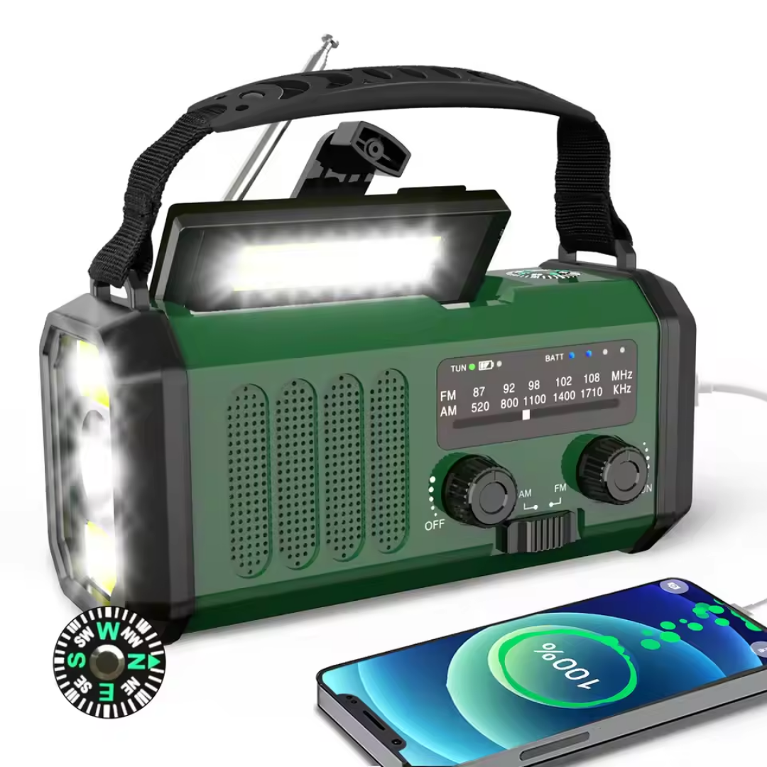 Professional Emergency Radio – Solar & Hand-Crank Powered – Essential for Emergencies