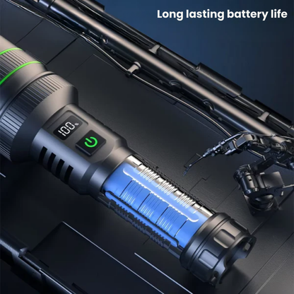 Zoomable LED Flashlight – 3KM Range, Ultra Bright & Durable