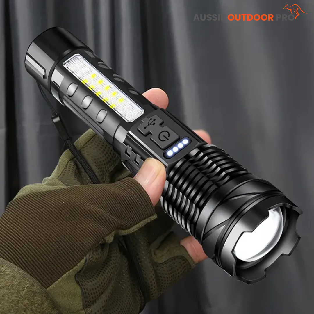 Military-Grade Tactical Flashlight – 5000 Lumen, USB Rechargeable