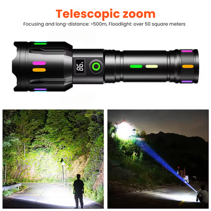 Military-Grade LED Flashlight – Rechargeable – 9000 Lumens