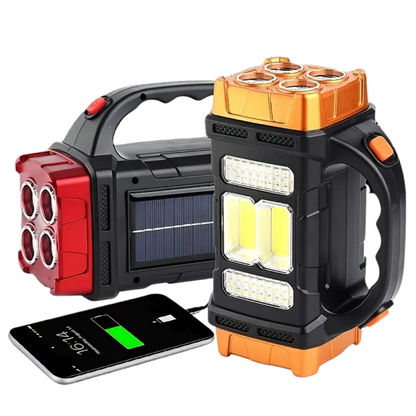 4-in-1 Emergency Flashlight – Solar Powered with Power Bank