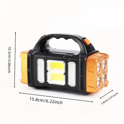 4-in-1 Emergency Flashlight – Solar Powered with Power Bank