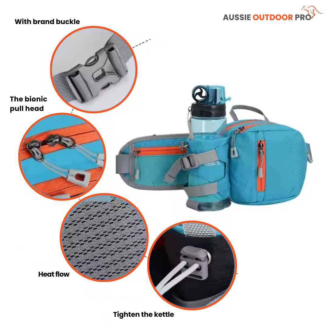 Compact Hiking & Cycling Waist Bag with Water Bottle Holder