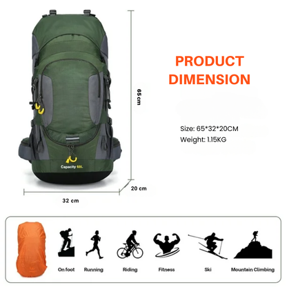 60L Waterproof Backpack – Ultimate Outdoor Backpack for All Adventures