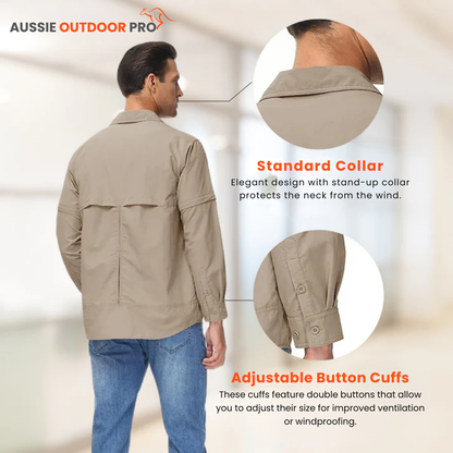 Convertible Sleeve Outdoor Shirt – Durable & UV-Protected