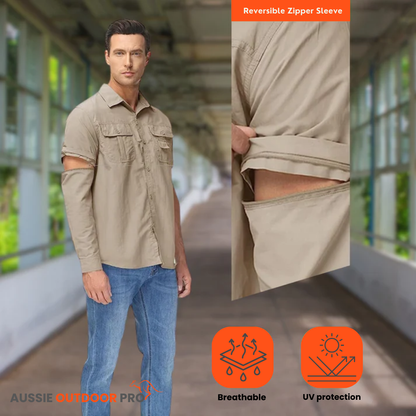 Convertible Sleeve Outdoor Shirt – Durable & UV-Protected