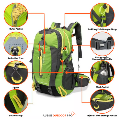 Waterproof Hiking Backpack – 40L - Lightweight & Durable for Outdoor Adventures