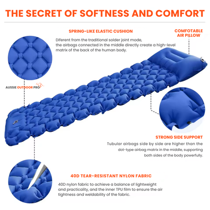 Self-Inflating Air Mattress for Camping – Built-In Pump for Quick Setup