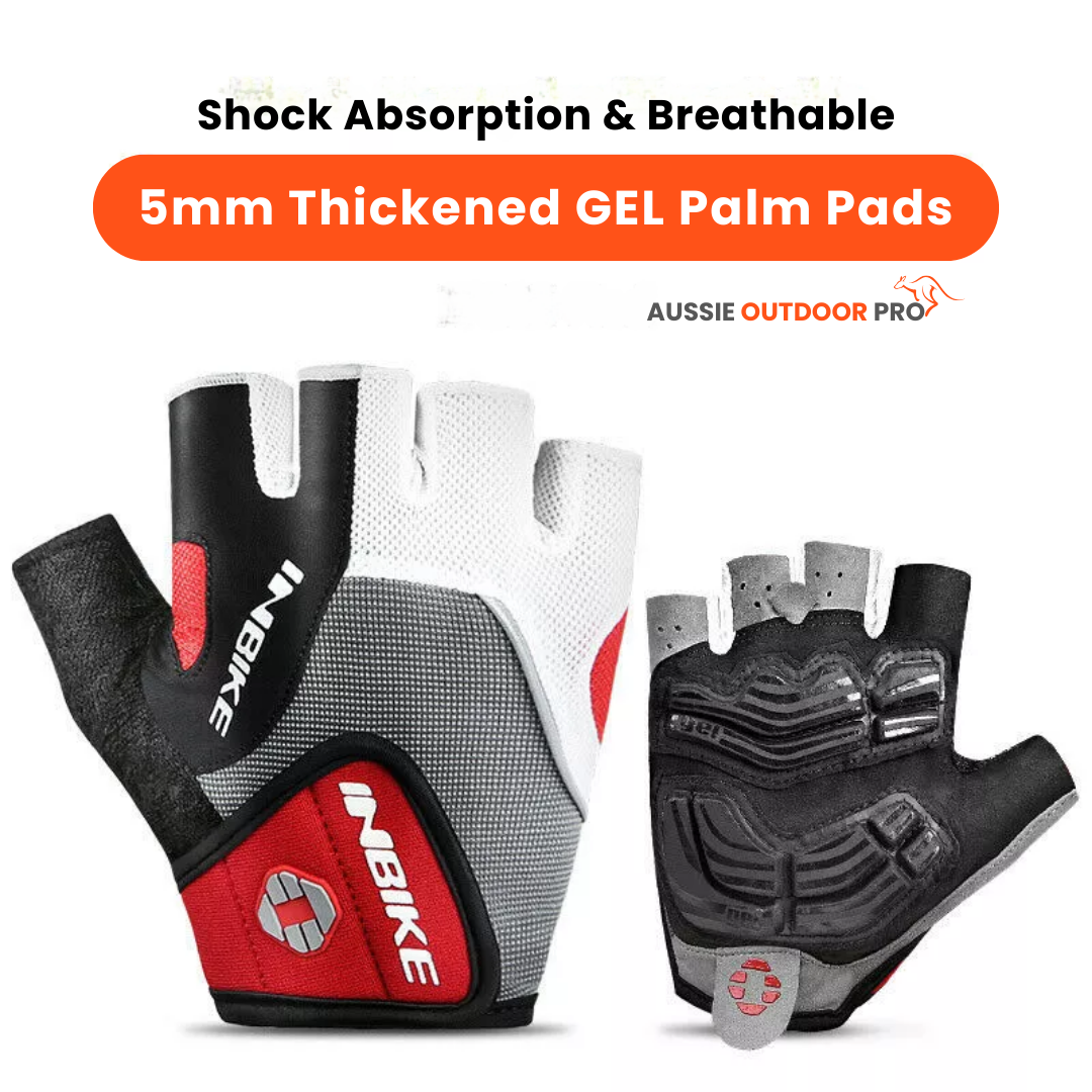 Aussie Outdoor Pro 3D Gel Bike Gloves – Shock Absorbing, Breathable, and Comfortable