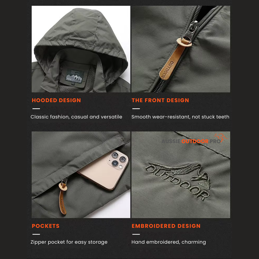 Lightweight Outdoor Jacket with Hood – Windproof & Waterproof