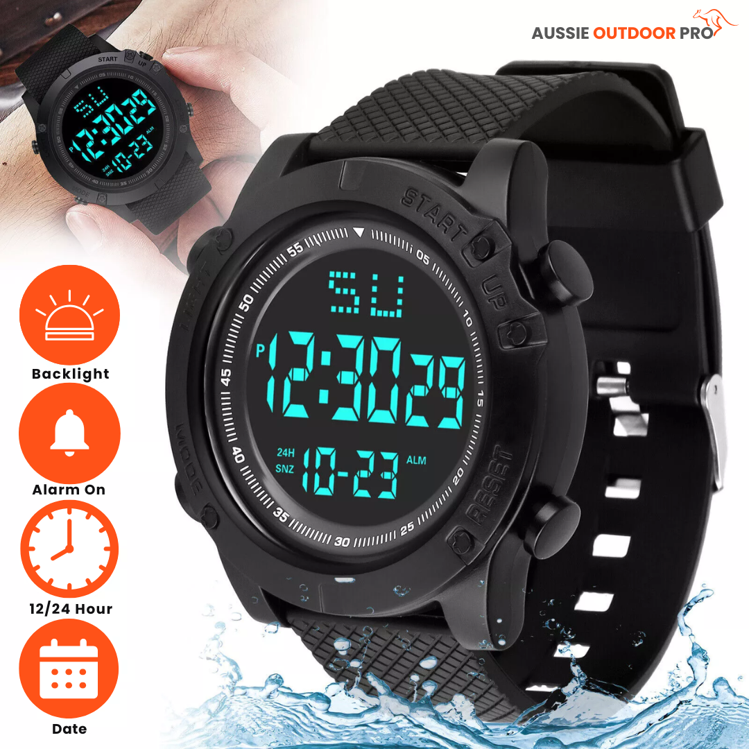 Aussie Outdoor Pro Digital Sports Watch – Durable & Waterproof for Athletes