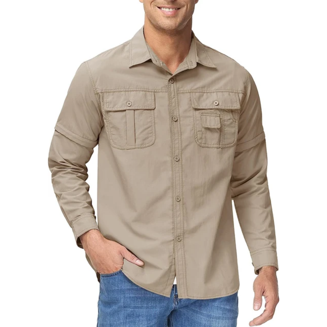 Convertible Sleeve Outdoor Shirt – Durable & UV-Protected