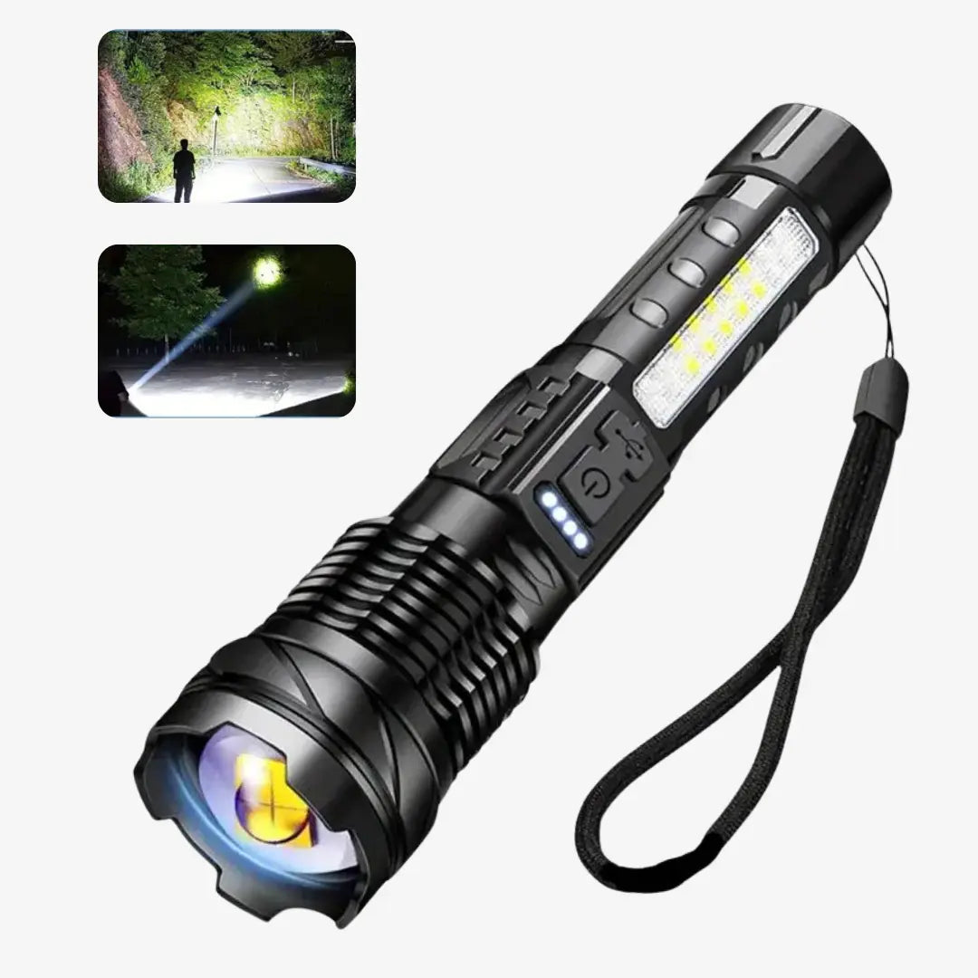 Military-Grade Tactical Flashlight – 5000 Lumen, USB Rechargeable