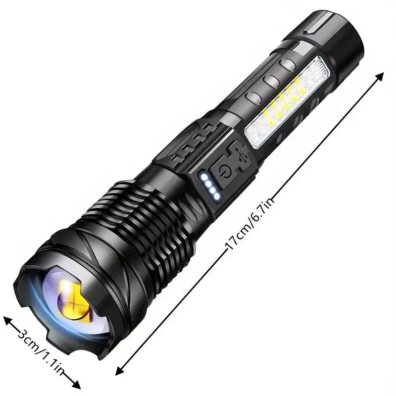 Military-Grade Tactical Flashlight – 5000 Lumen, USB Rechargeable